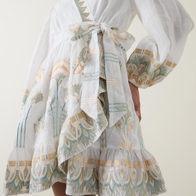 Papyrus Embroidered Belted Mini Dress