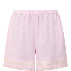 Feather Embroidered Shorts