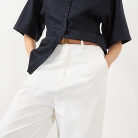 Anagram Logo Leather Belt