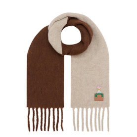 Colour-Block Tassel Scarf