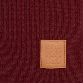 Logo Patch Ribbed Knit Scarf