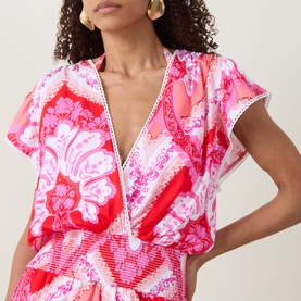 Jess Plunge Frill Mini Dress