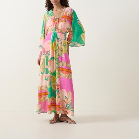 Natalie Carnation Kaftan Dress