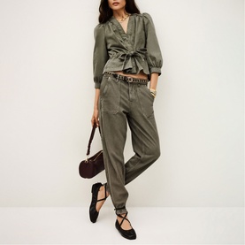 Olavina Denim Wrap Top