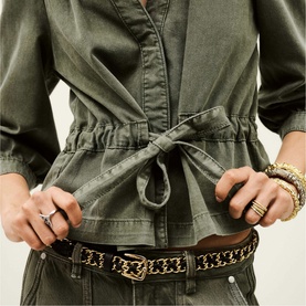 Olavina Denim Wrap Top