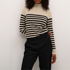 Lizza Striped Turtleneck Sweater