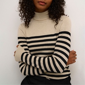 Lizza Striped Turtleneck Sweater