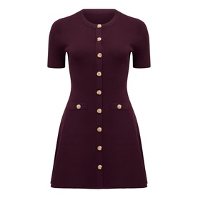 Mallory Petite Knitted Flared Mini Dress