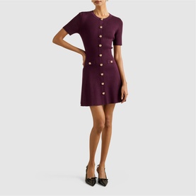 Mallory Petite Knitted Flared Mini Dress