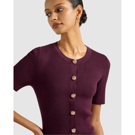 Mallory Petite Knitted Flared Mini Dress
