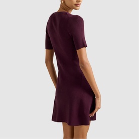 Mallory Petite Knitted Flared Mini Dress