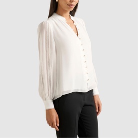 Morgan Lace Trimmed Blouse