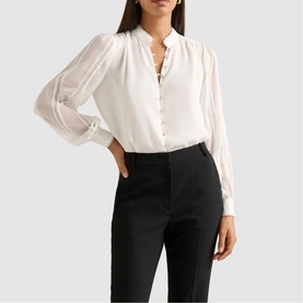 Morgan Lace Trimmed Blouse