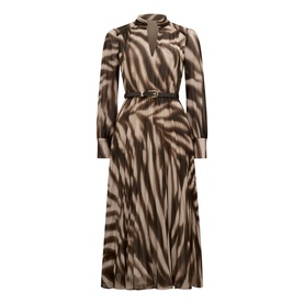 Skyla Abstract Pleated Flared Dress
