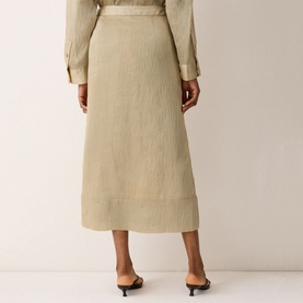 Textured Seam Side Slit Skirt