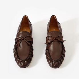 Imogen Ruched Leather Loafers