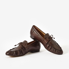 Imogen Ruched Leather Loafers
