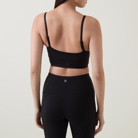 Satin Spaghetti-Strap Yoga Bra