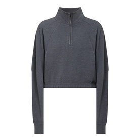 Scuba Cropped Half-Zip Waffle Sweatshirt