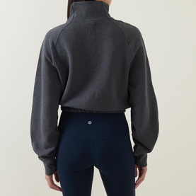 Scuba Cropped Half-Zip Waffle Sweatshirt