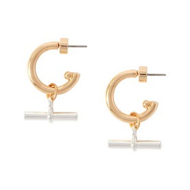 T-Bar Charm Hoop Earrings