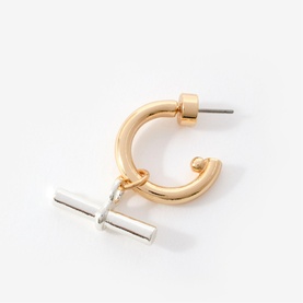 T-Bar Charm Hoop Earrings
