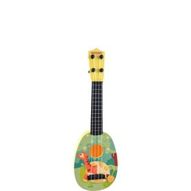 Bontempi 4-String Mandolin children's toy in multicolour plastic with turtle and floral print, yellow tuning pegs and black strings