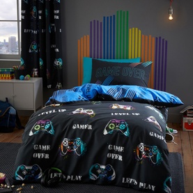 Game Over Duvet Set Black