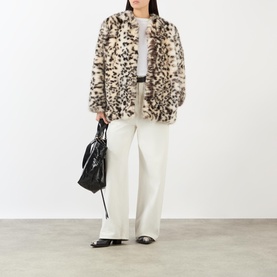 Algae Cheetah Faux Shearling Coat