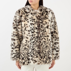 Algae Cheetah Faux Shearling Coat