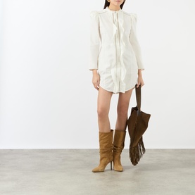 Chantal Ruffle Trim Mini Shift Dress