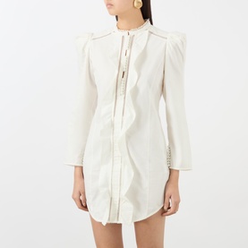 Chantal Ruffle Trim Mini Shift Dress