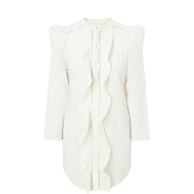 Chantal Ruffle Trim Mini Shift Dress