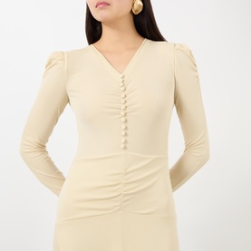 Nejma Ruched Flared Dress