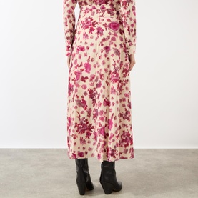 Sakura Floral Asymmetric Skirt