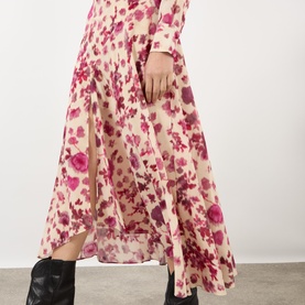 Sakura Floral Asymmetric Skirt