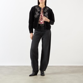Zarga Puff-Shoulder Floral Blouse