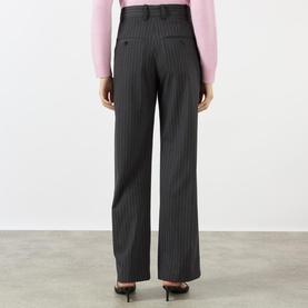 Lisetta High-Rise Pinstripe Wide Leg Trousers