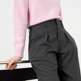 Lisetta High-Rise Pinstripe Wide Leg Trousers