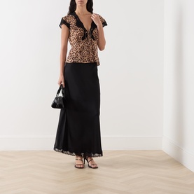 Elaine Leopard Lace-Trim Top
