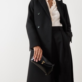 T-Lock Leather Clutch