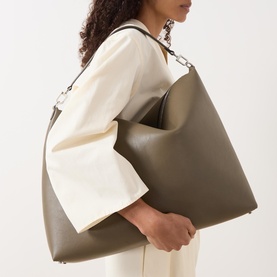 Scooped Leather Shoulder Bag