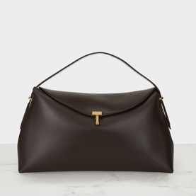T-Lock Leather Top Handle Bag