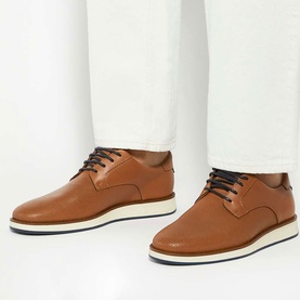 Bow Leather Lace-Up Shoes