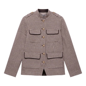 Check Print Military Jacket