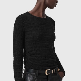 West Ruched Long-Sleeved Top