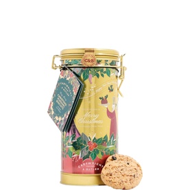 Merry Christmas Pudding Biscuits in Musical Tin
