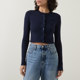 Flag Logo Cropped Cardigan