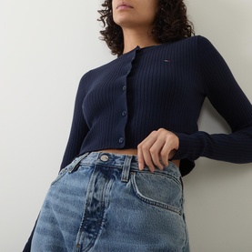 Flag Logo Cropped Cardigan