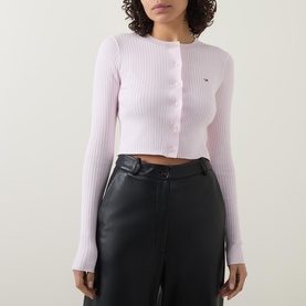 Flag Logo Cropped Cardigan